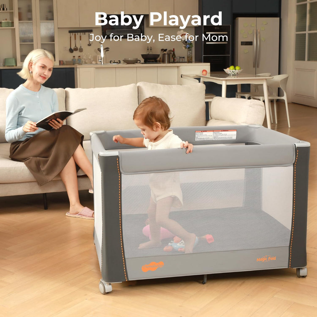 3-in-1 Pack and Play with Bassinet & Changing Table A1410