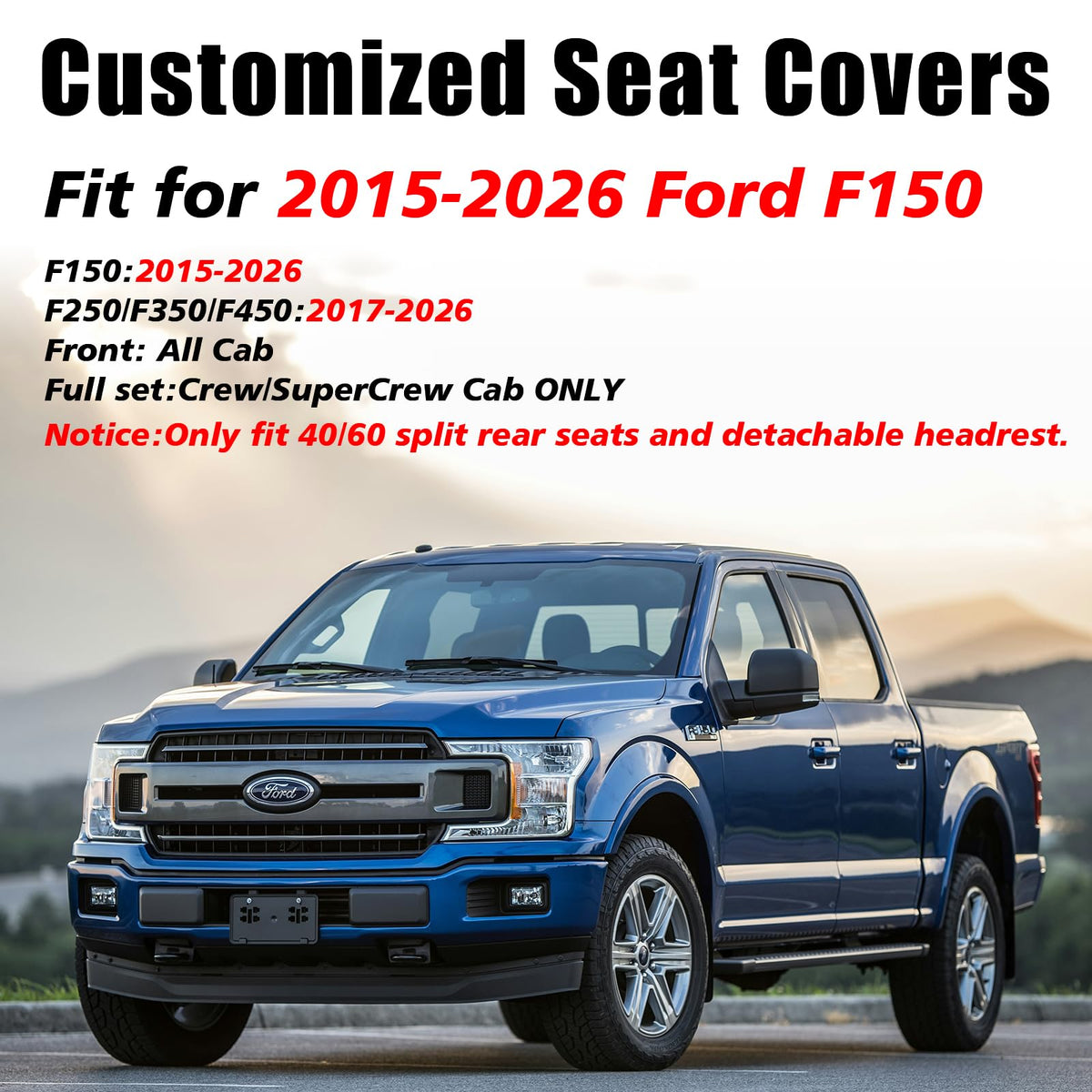 Leather Seat Covers Full Set Waterproof Custom Fit A82967