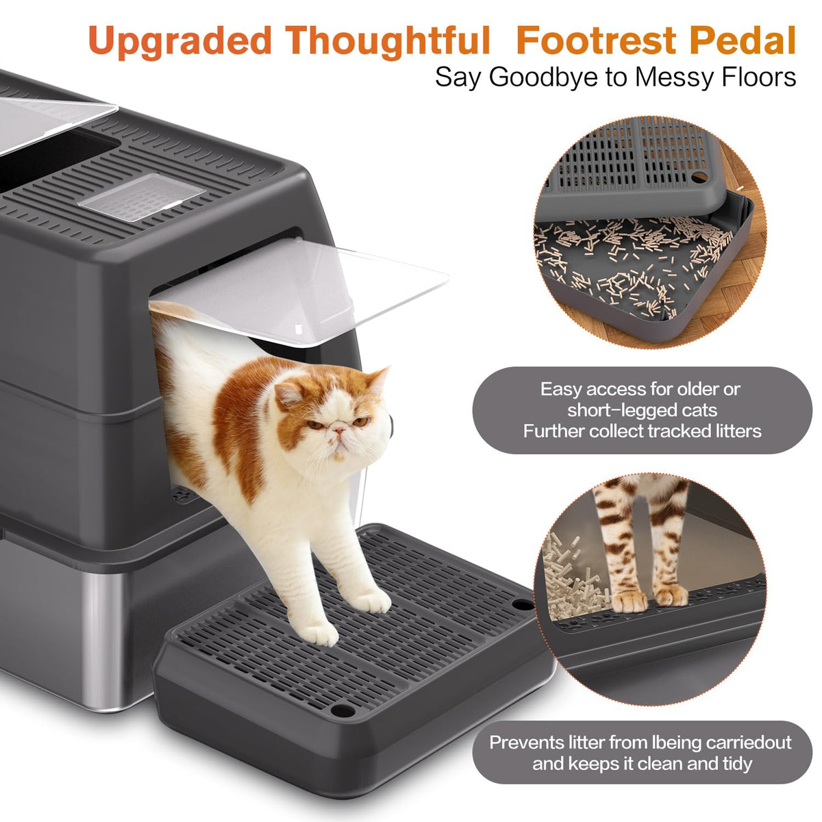 XXXL Stainless Steel Litter Box with Lid I84367