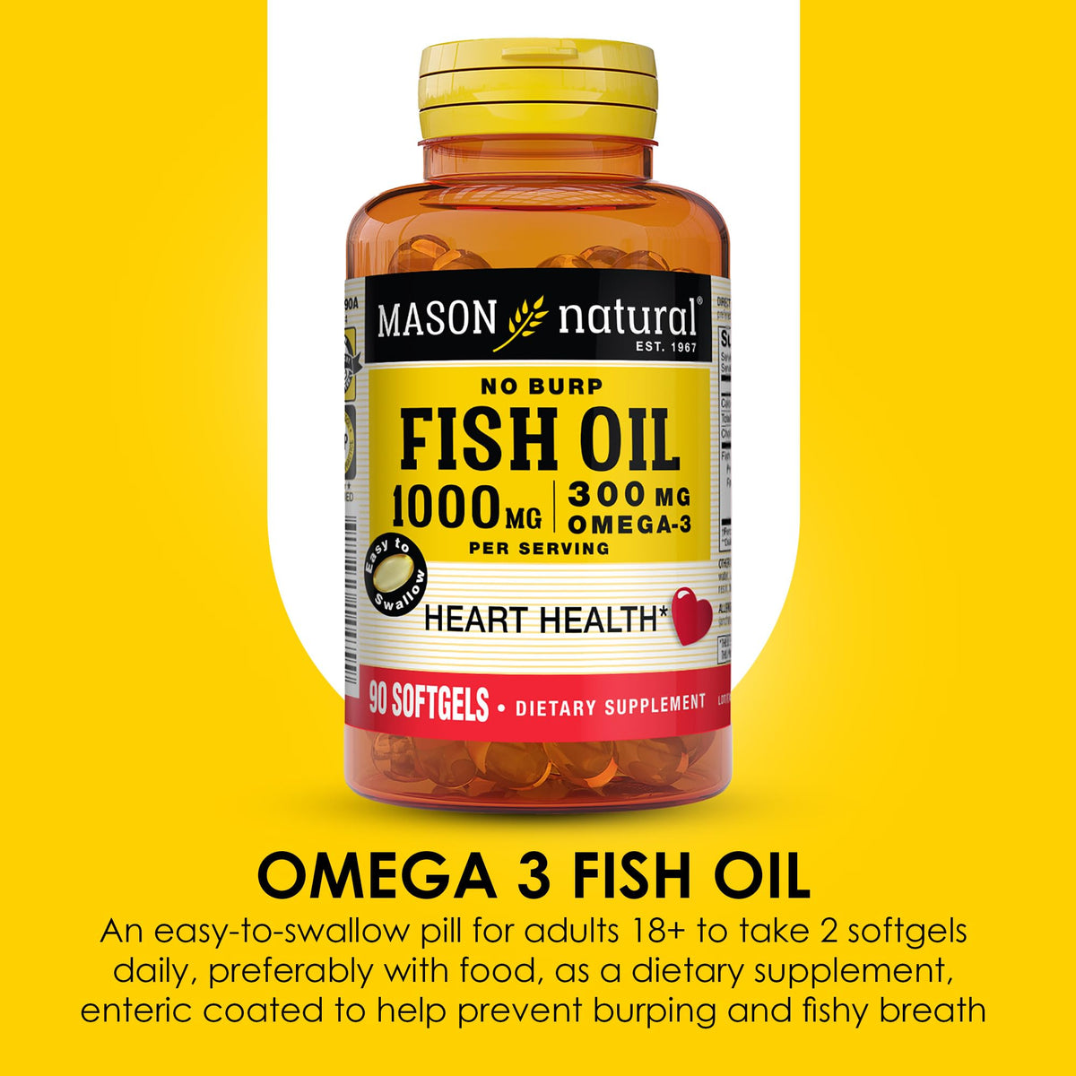 Omega 3 Fish Oil 1000mg 90 Softgels Pack of 3 H5679