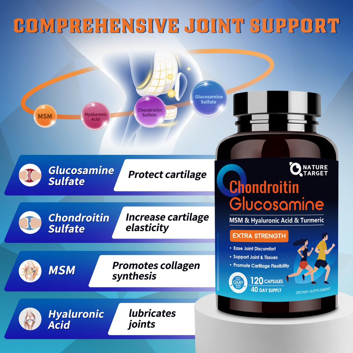 Probiotics with Glucosamine Chondroitin MSM Joint Support Supplement C610049