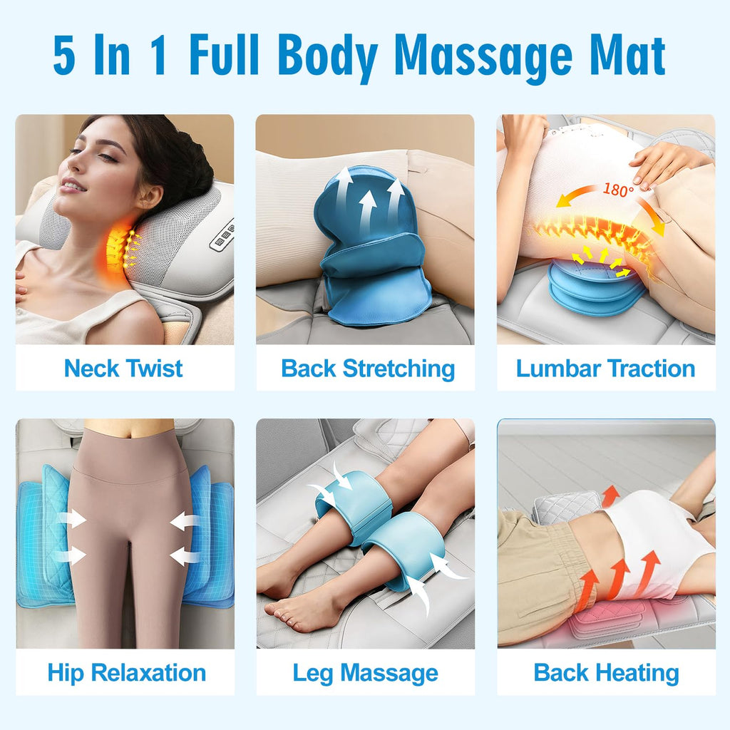 Full Body Massage Mat with Lumbar Pad & Headrest C1709