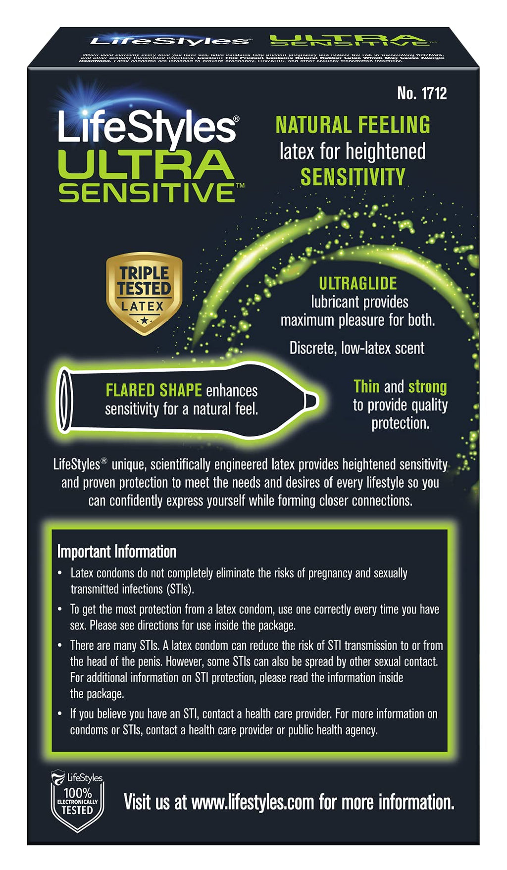 Ultra Sensitive Lubricated Latex Condoms, 12 Count S6485