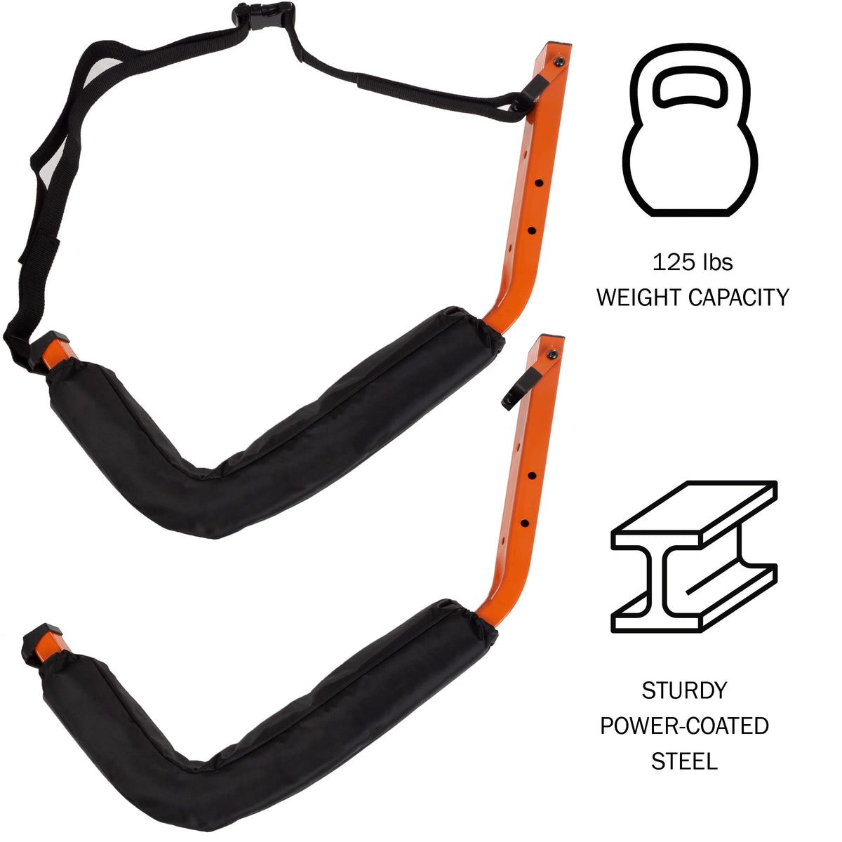 Kayak Storage Hooks Set of 2 Wall Mount 125lbs Capacity I752523