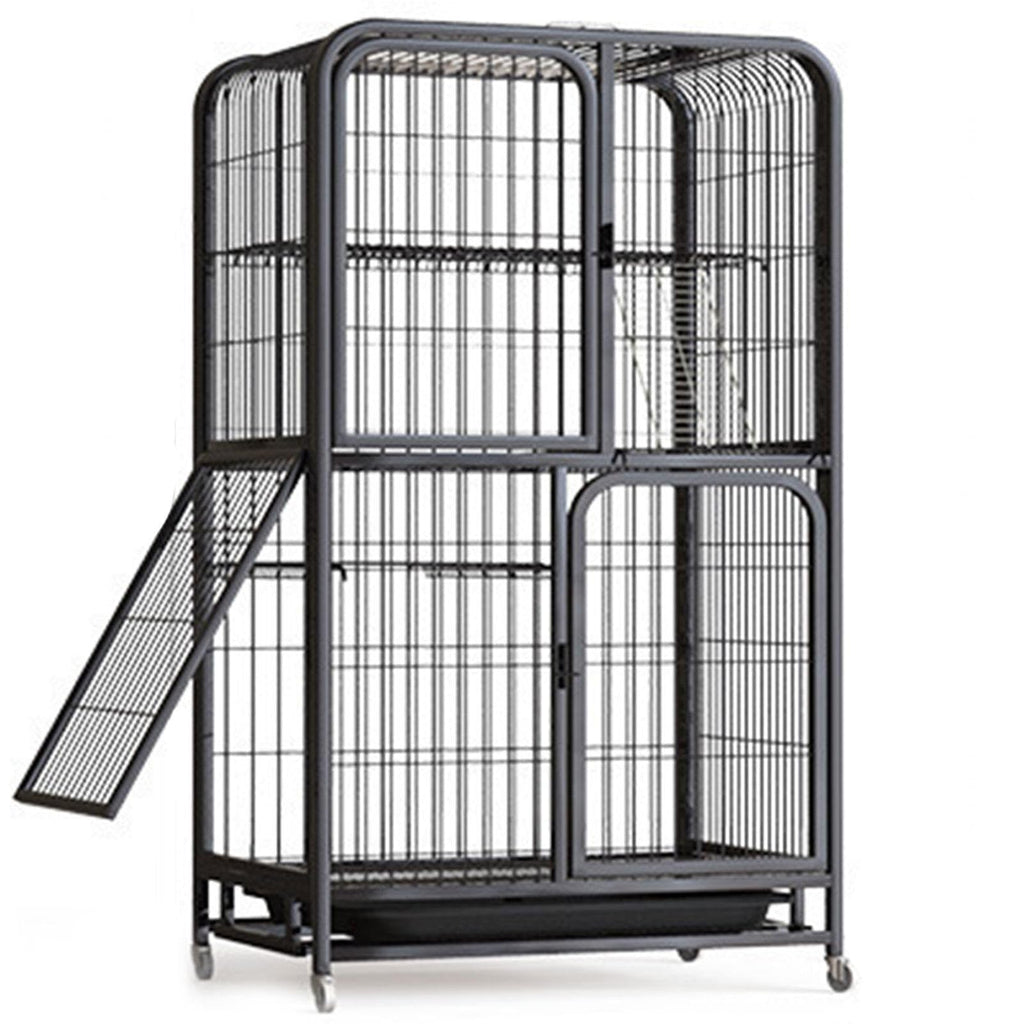 Small Animal Cage with Hammock, Pull Out Tray, Black A301