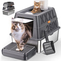 XXXL Stainless Steel Litter Box with Lid I84367