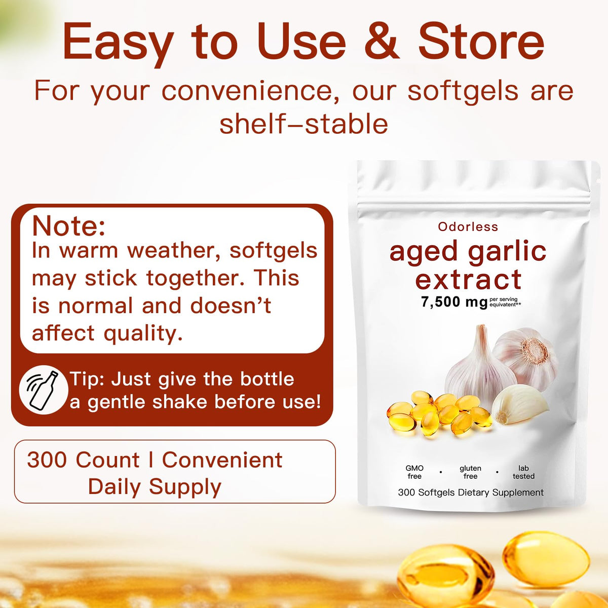 Odorless Organic Aged Garlic Extract Capsules P20067