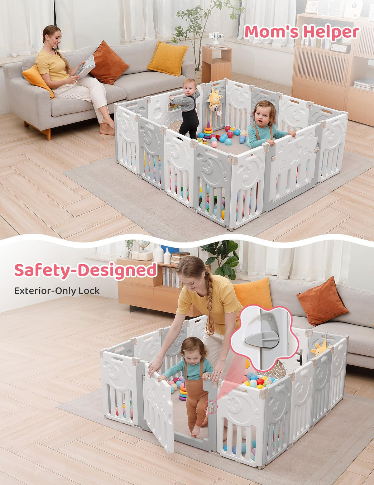 Foldable 14-Panel Baby Playpen O725731