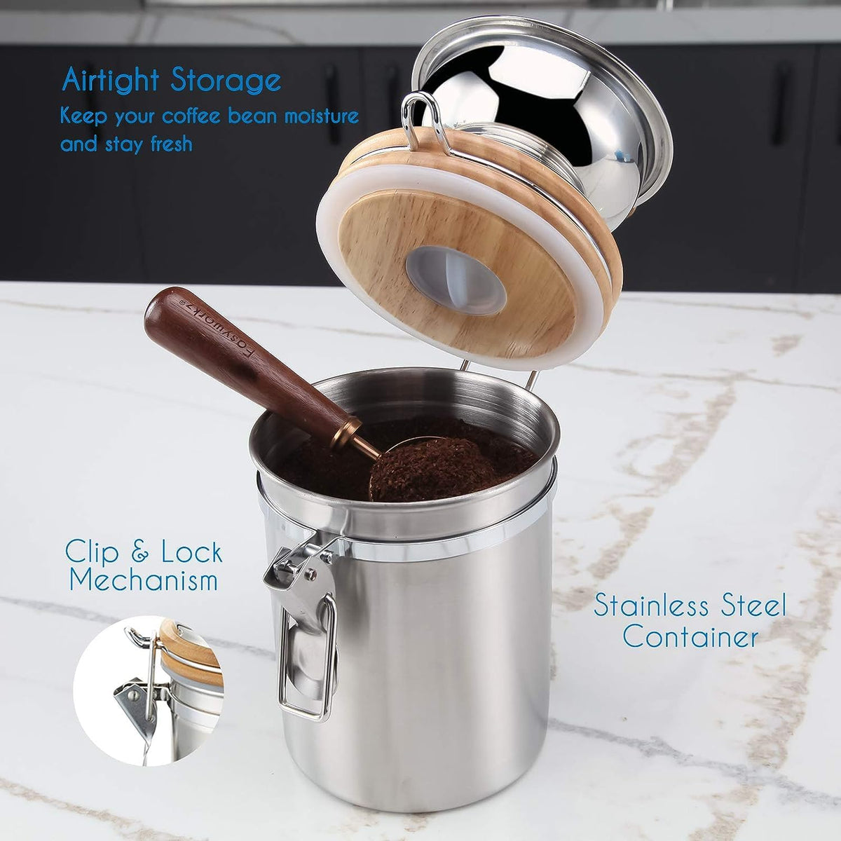 34 oz French Press and Manual Coffee Grinder with Canister H18660