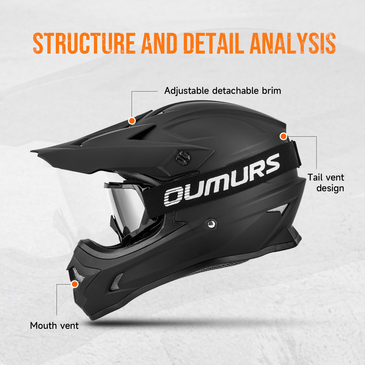 Adult ATV Dirt Bike Helmet with Goggles Gloves & Mask H573