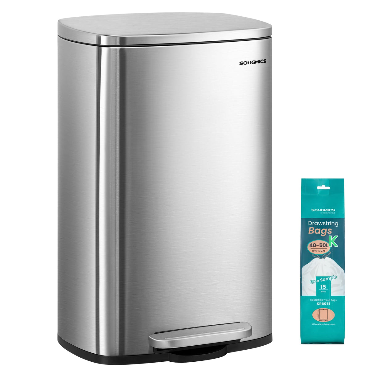 13 Gallon Stainless Steel Trash Can T94040