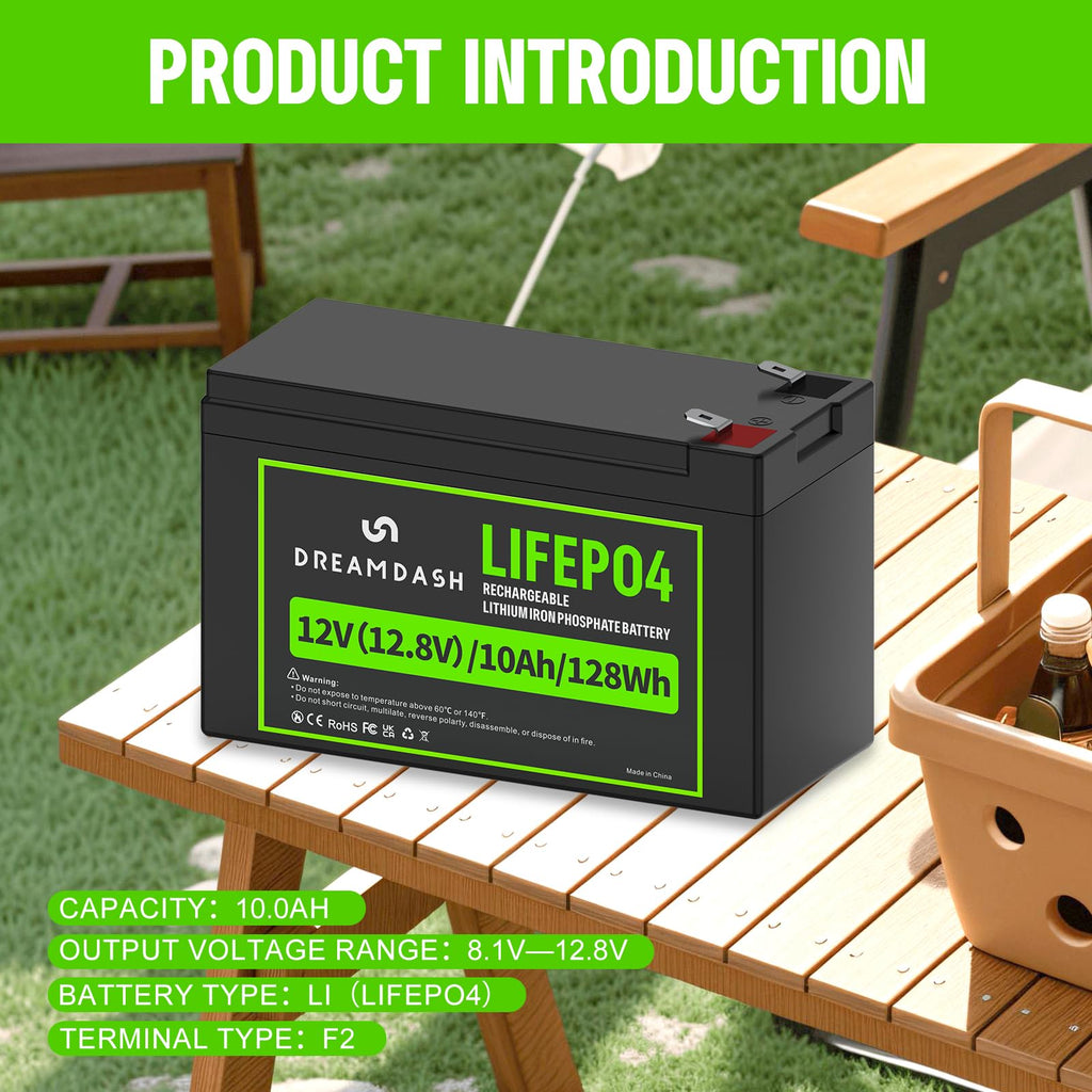 12V 10Ah LiFePO4 Lithium Battery F119592