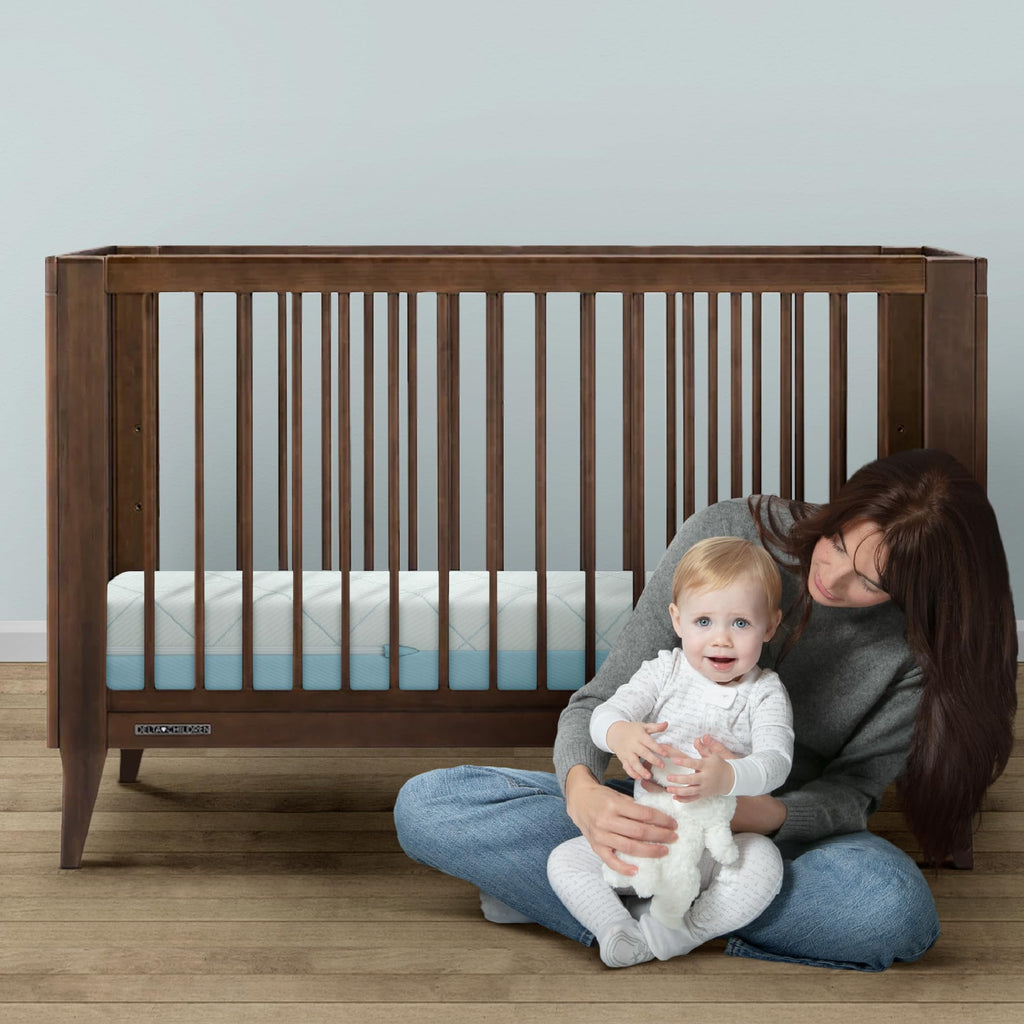2-Stage Crib and Toddler Mattress with Removable Machine Washable Waterproof Cover J479866