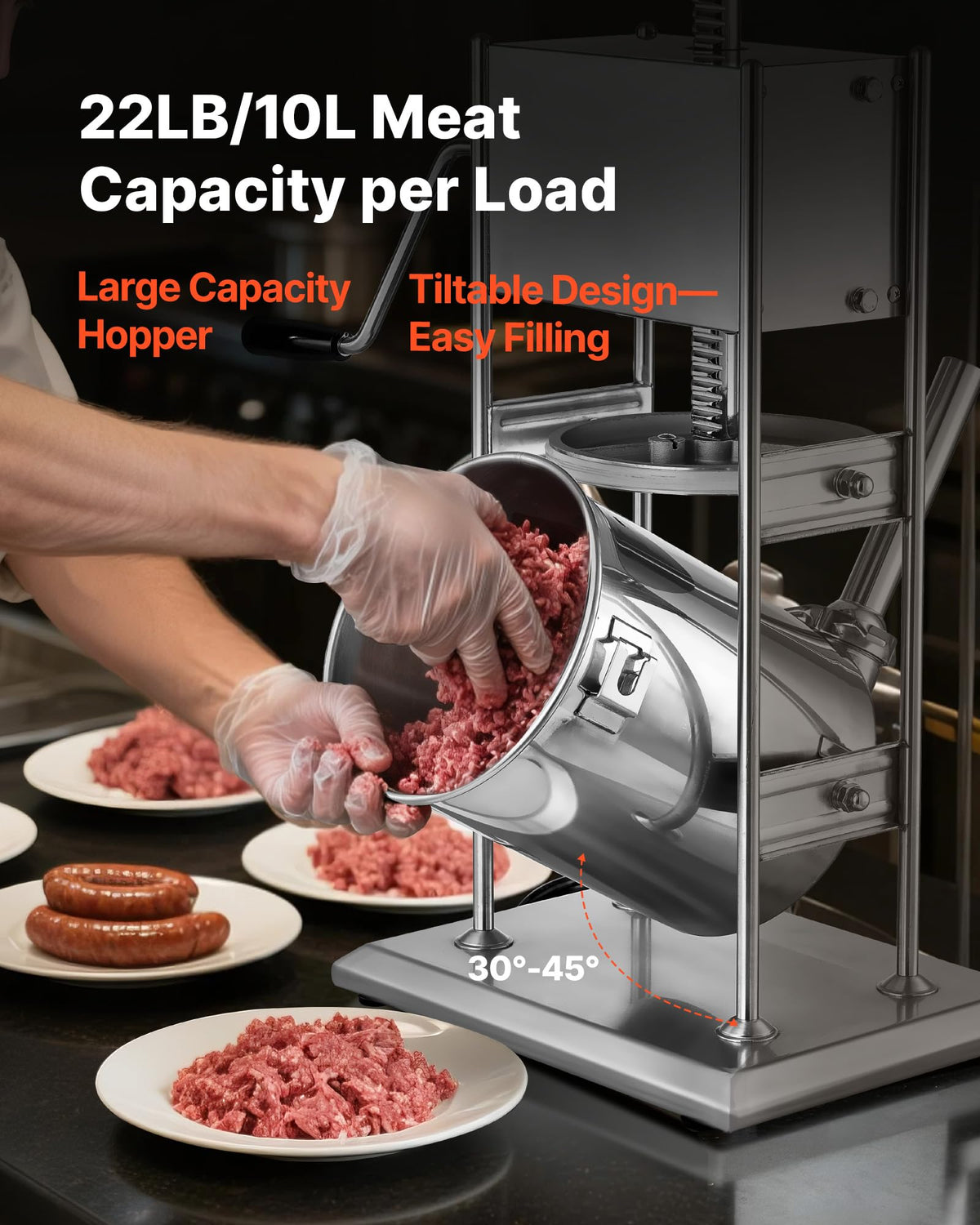 10 L Stainless Steel Vertical Manual Sausage Stuffer O892