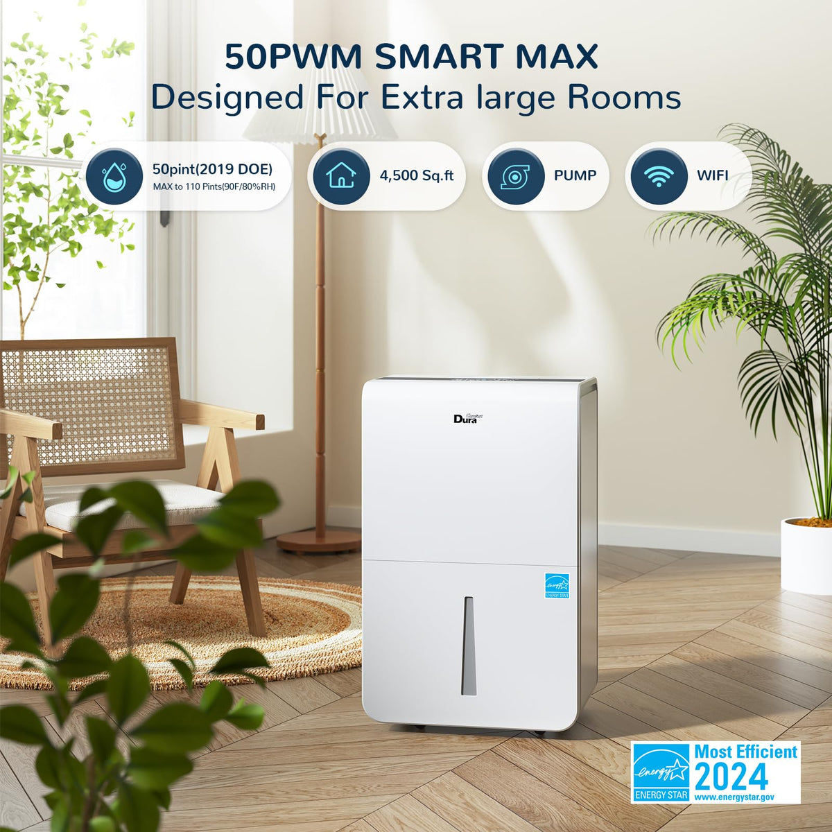 50 Pint Smart Dehumidifier with Pump P103668