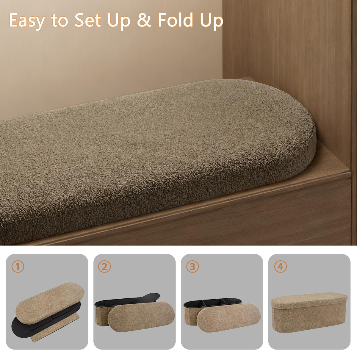 Oval Storage Ottoman T105