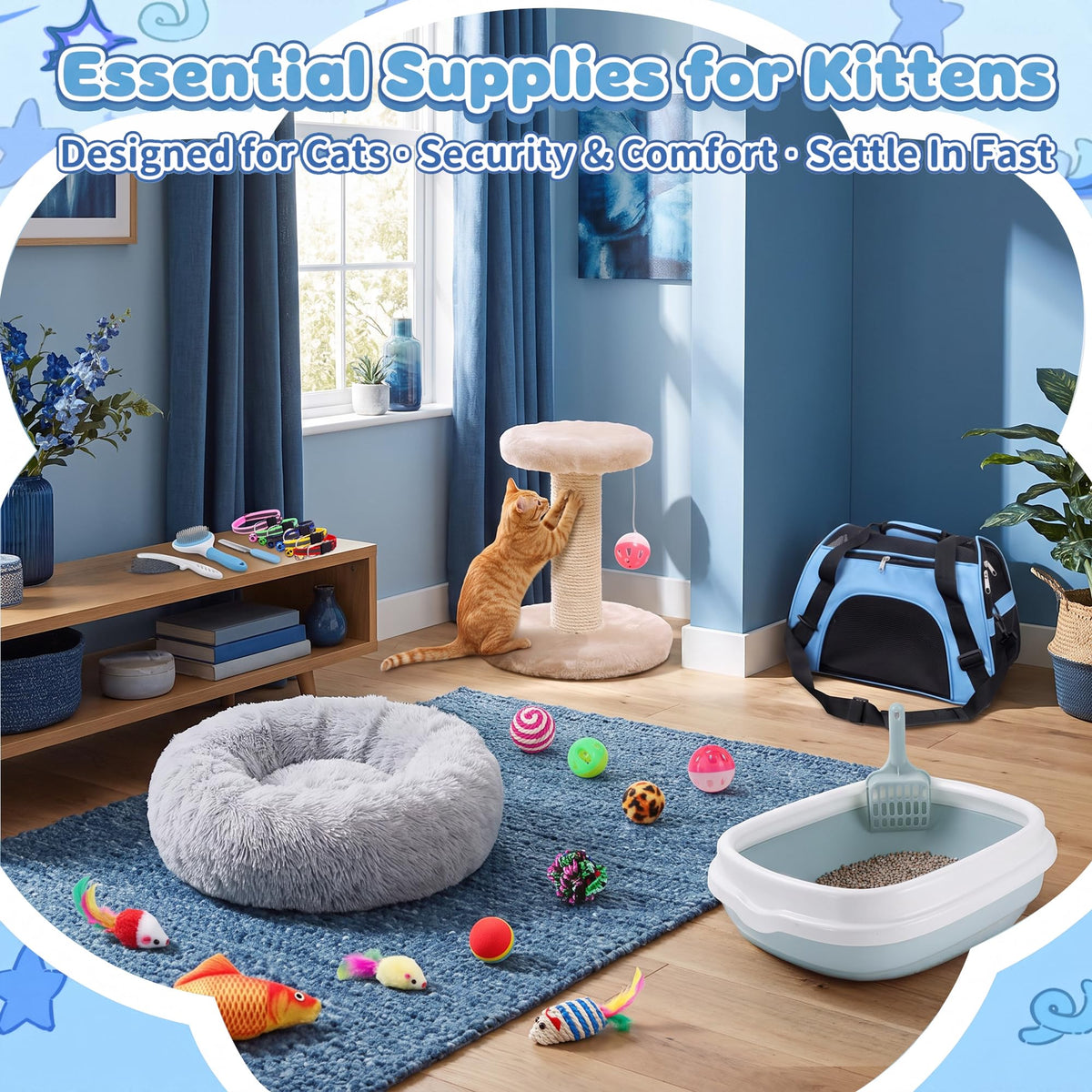 37 Pcs Cat Essentials Starter Kit O5279