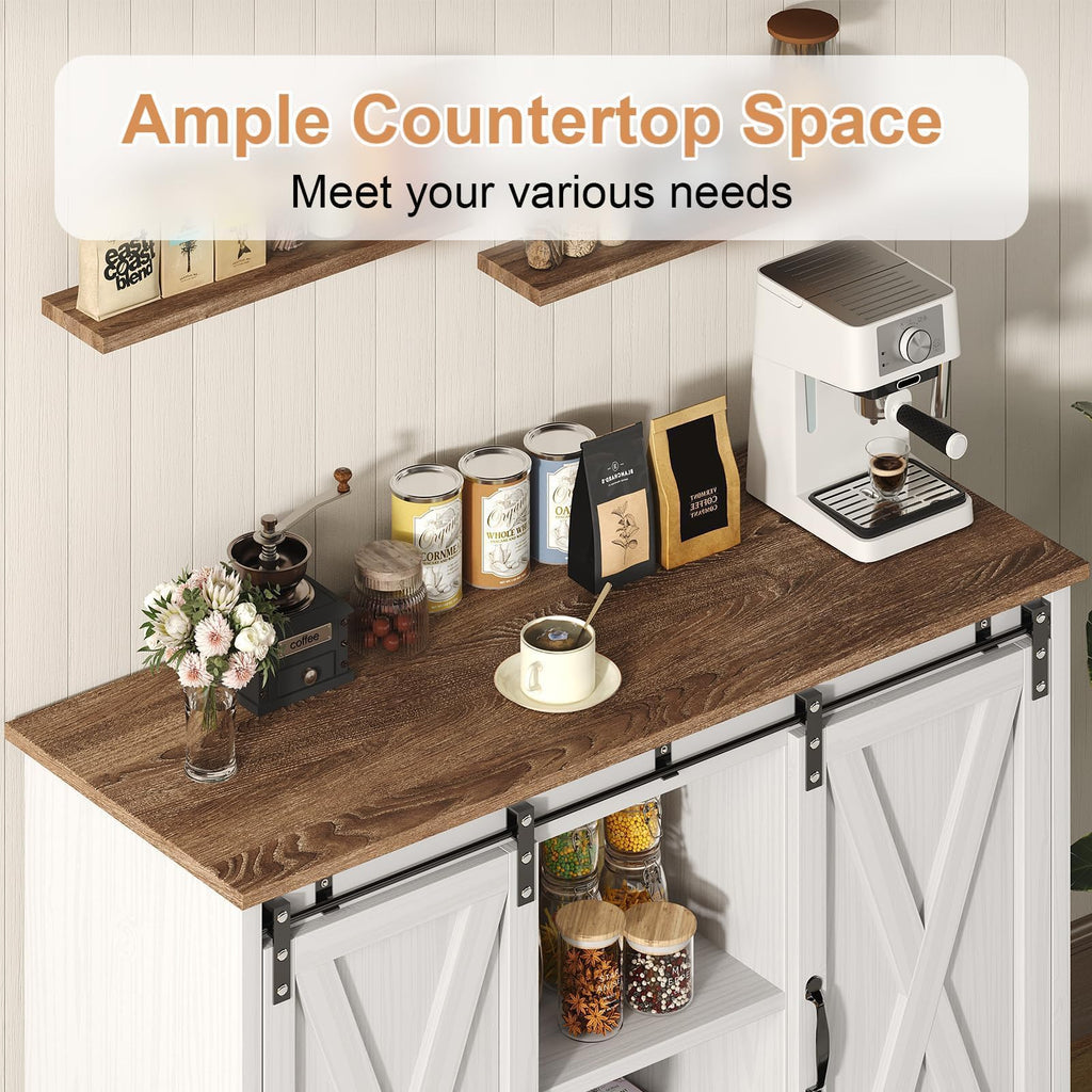 White 42 Inch Coffee Bar Cabinet V97111