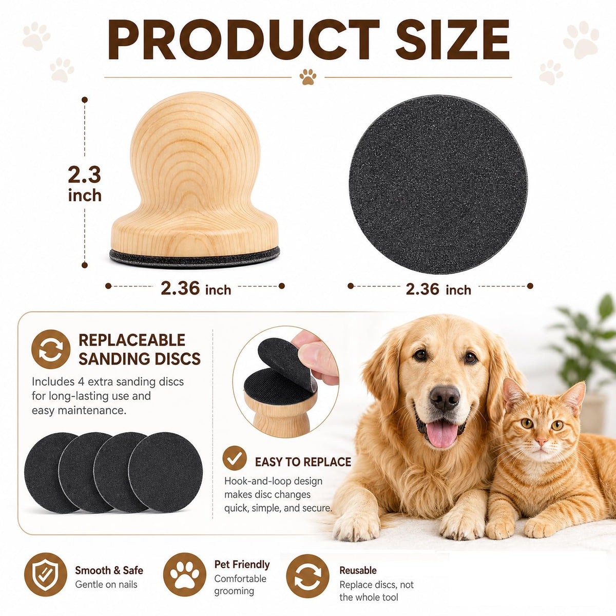Dog Nail File with 6 Pcs Filing Disc J402