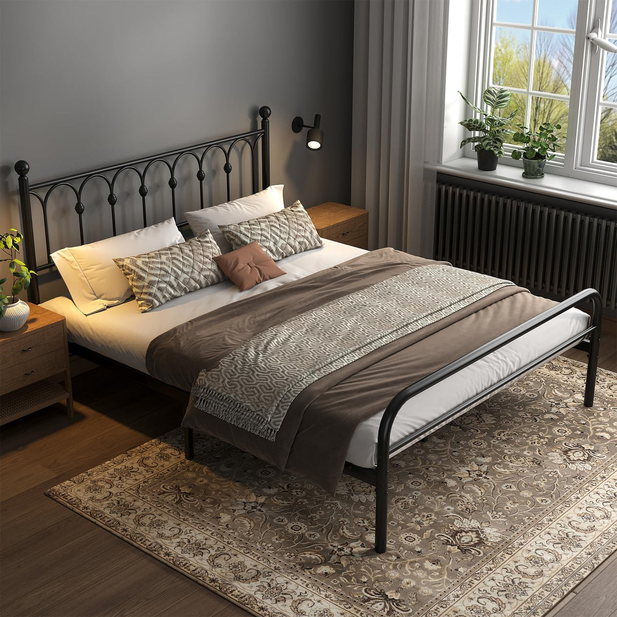 Queen Metal Bed Frame with Headboard S852