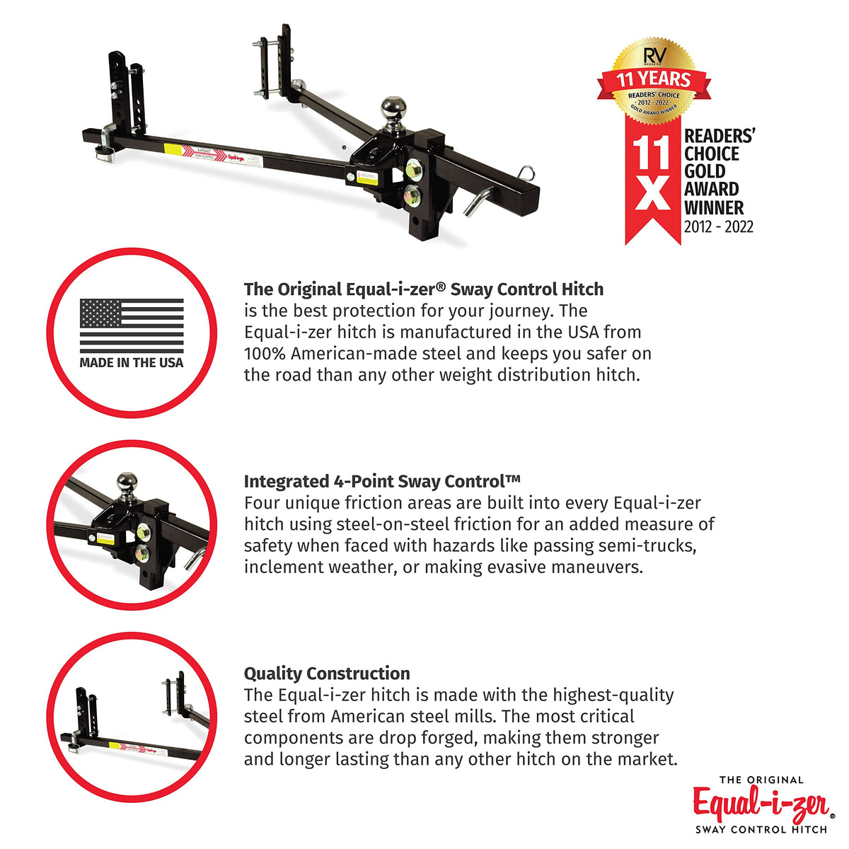 4-point Sway Control Hitch, 10,000 Lbs Trailer Weight Rating G80907