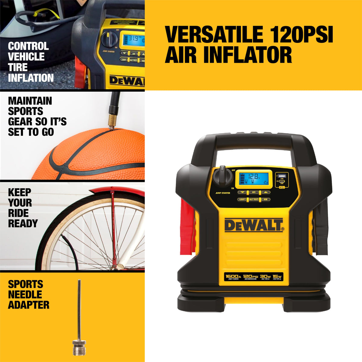 1600 Peak Amp Jump Starter with 120 PSI Air Inflator Z950