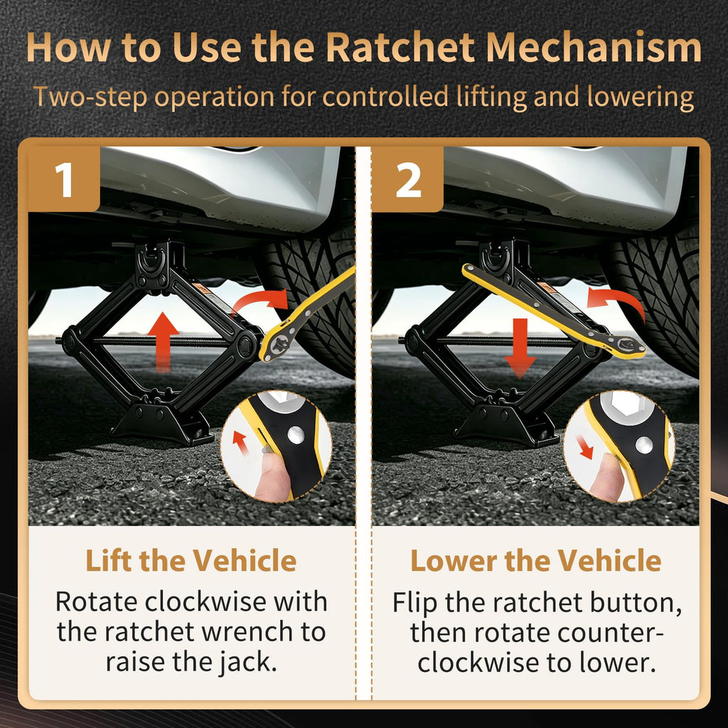 3-Ton Scissor Jack Kit with Ratchet Wrench O438175