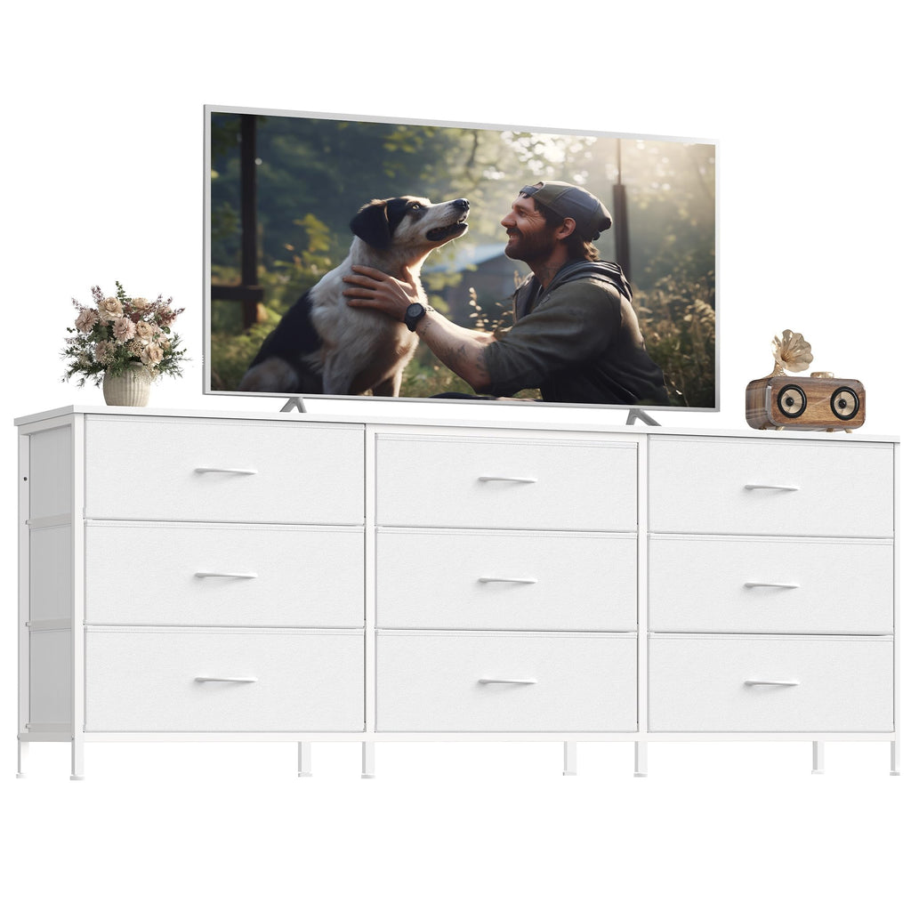 9 Fabric Drawers Dresser TV Stand T61833