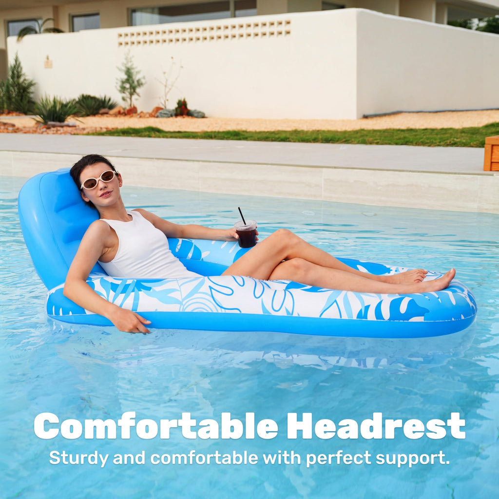 Inflatable Pool Float Lounger with Cup Holders Z794
