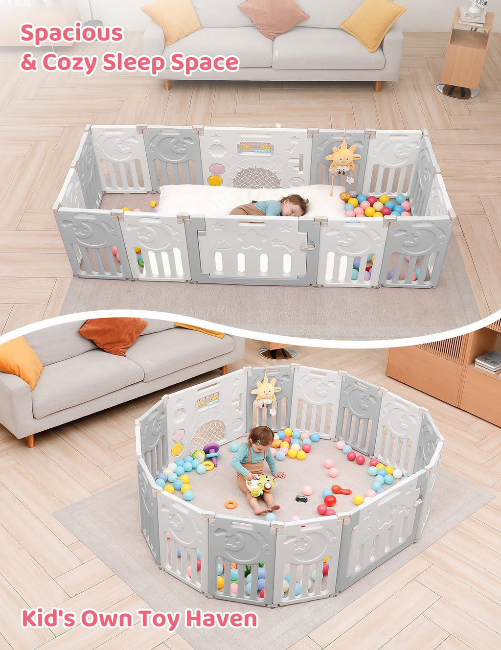 Foldable 14-Panel Baby Playpen O725731