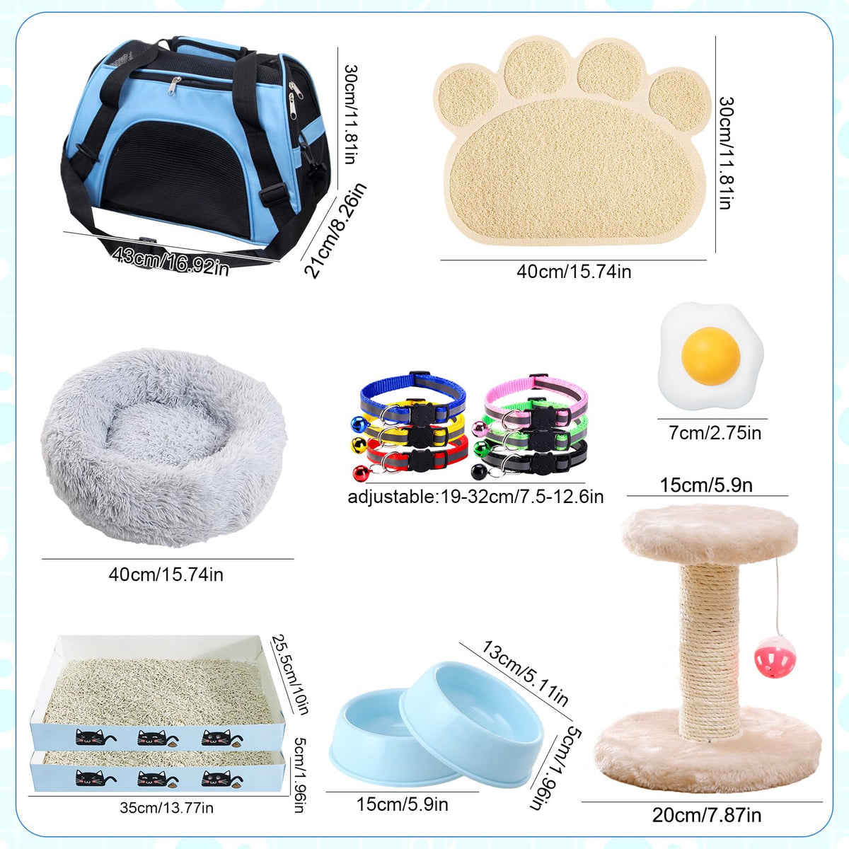 37 Pcs Cat Essentials Starter Kit O5279