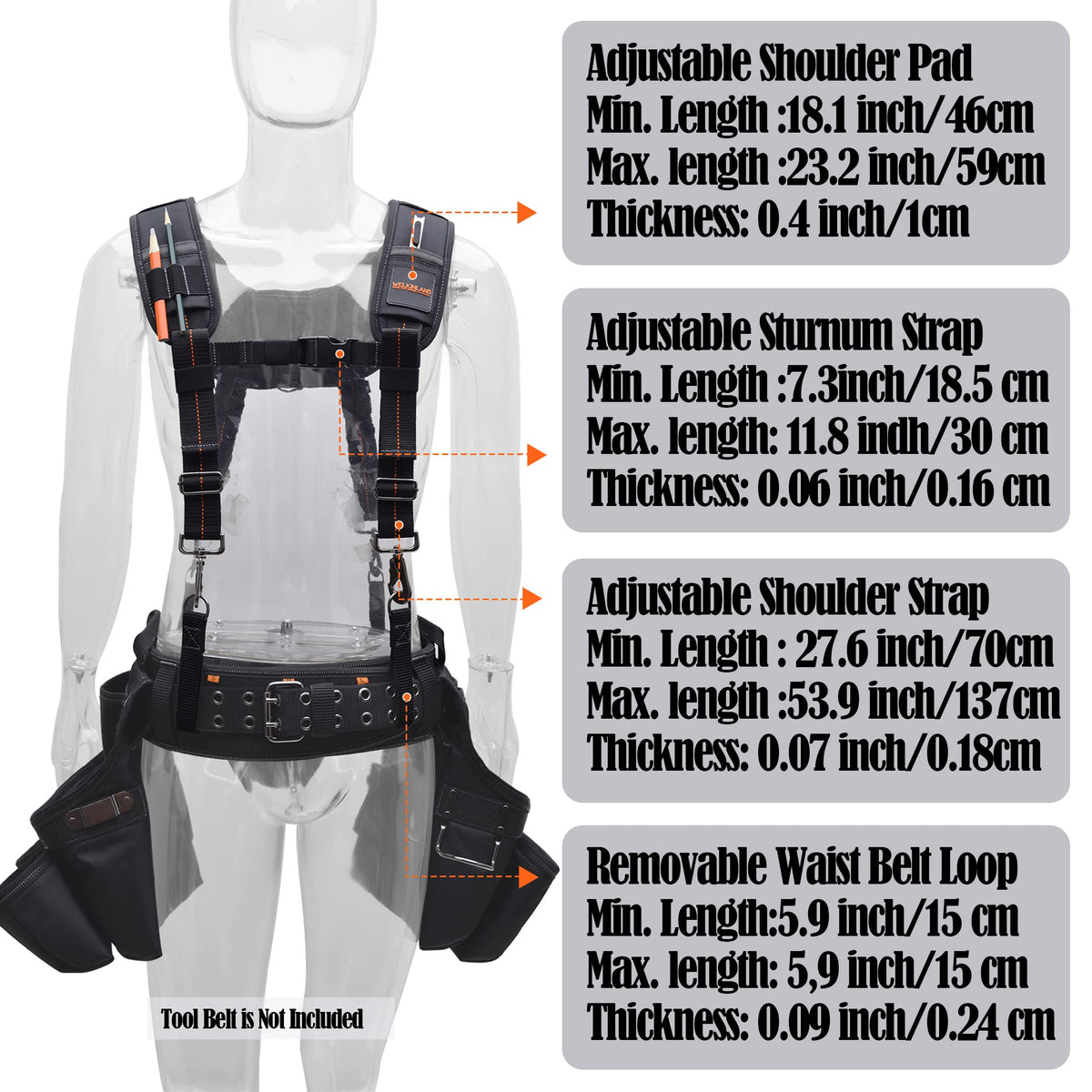 Padded Tool Belt Suspenders X519