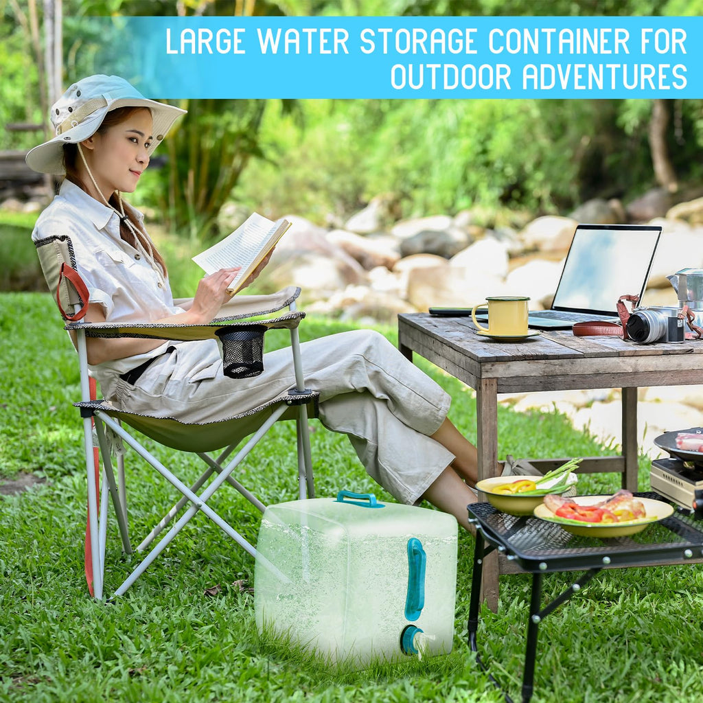 5 Pcs 5.3 Gallon Collapsible Water Container with Spigot E6093