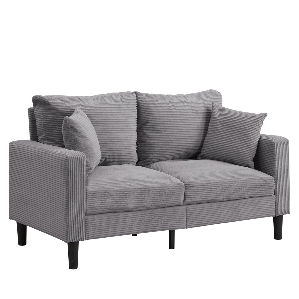 Light Gray Convertible Sleeper Loveseat Sofa N59051