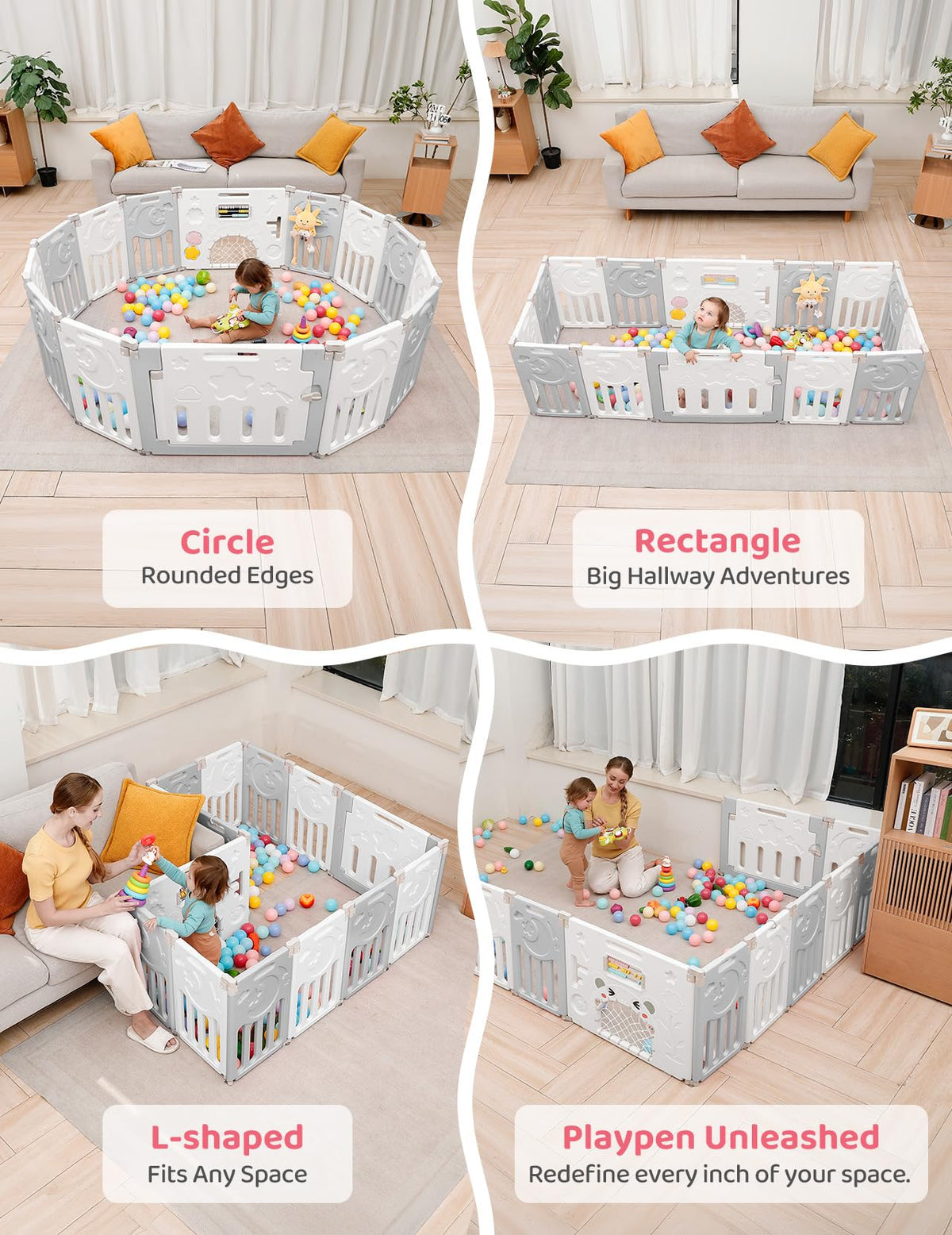 Foldable 14-Panel Baby Playpen O725731