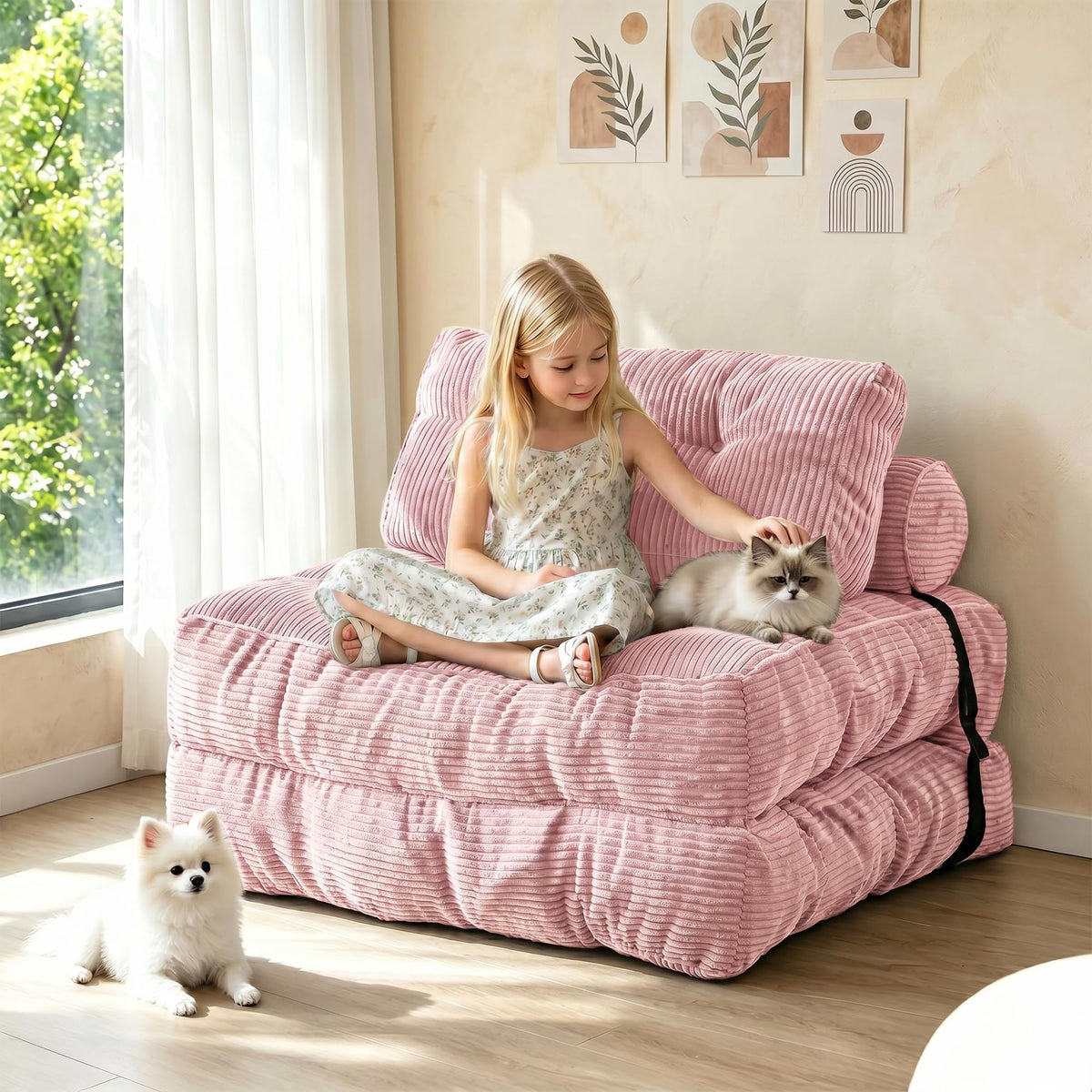 3-in-1 Folding Sofa Bed Convertible Futon Chair M21752