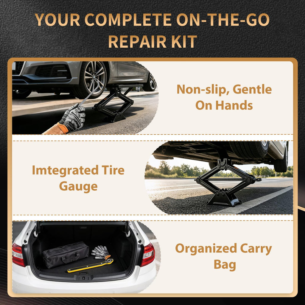 3-Ton Scissor Jack Kit with Ratchet Wrench O438175