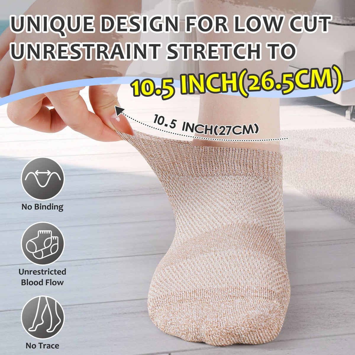 6 Pairs Low Cut Non Binding Bamboo Seamless Socks P57032