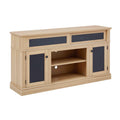 58 Inch Light Oak TV Stand with Sliding Doors P6247