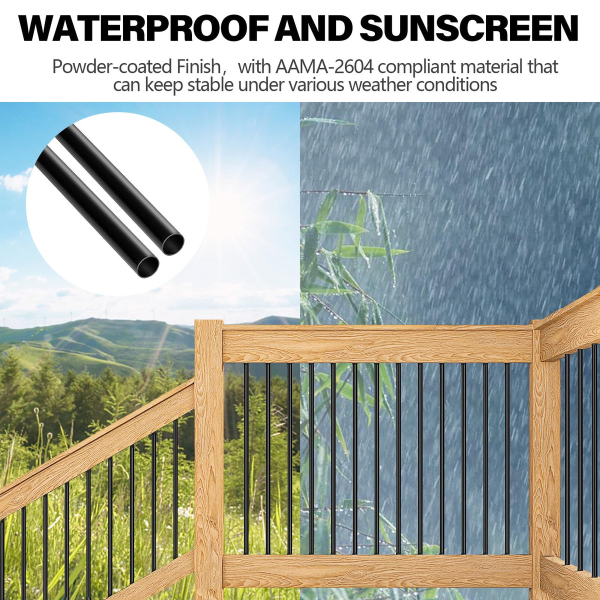 51 Pack 36" Black Aluminum Deck Balusters W545