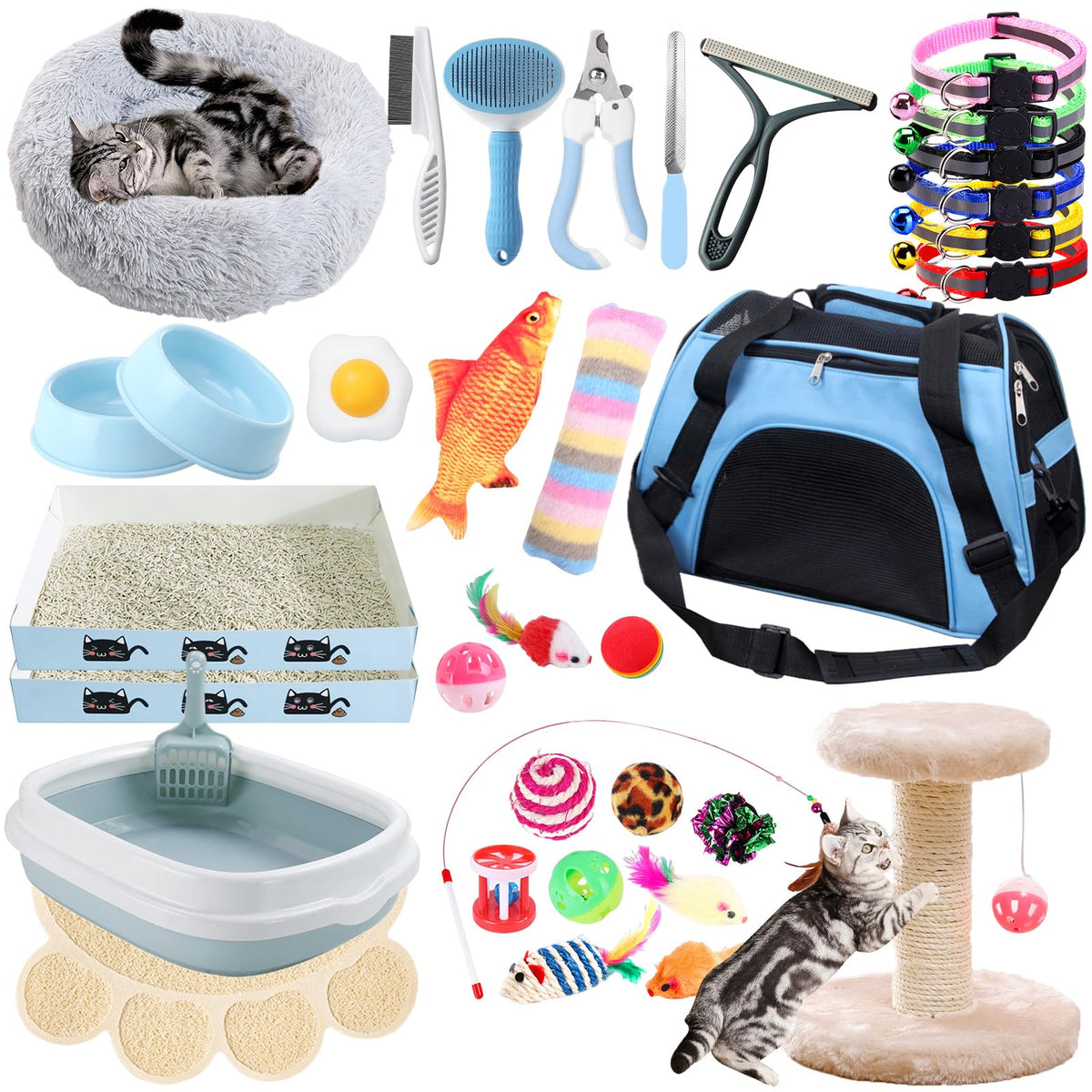 37 Pcs Cat Essentials Starter Kit O5279