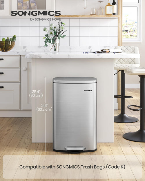 13 Gallon Stainless Steel Trash Can T94040