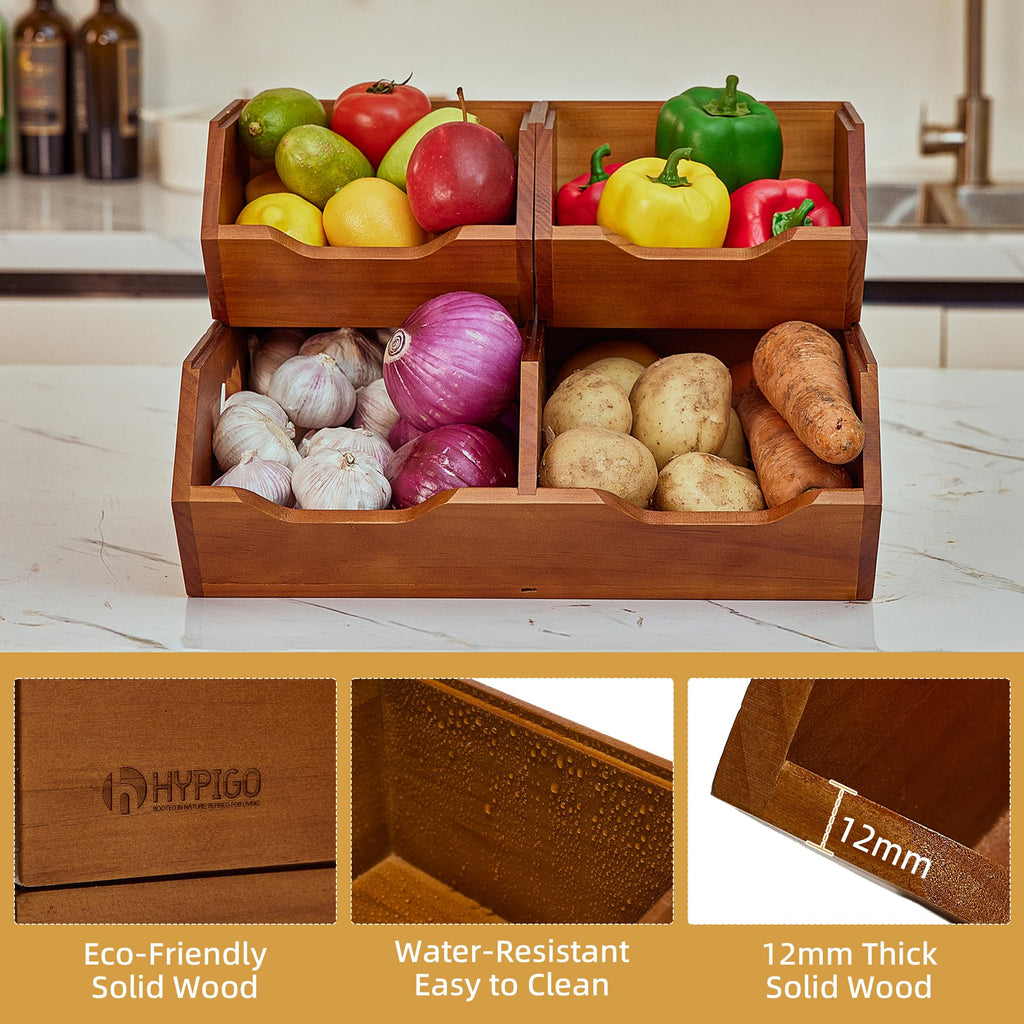 Wood 2-tier Stackable Pantry Organizer X112