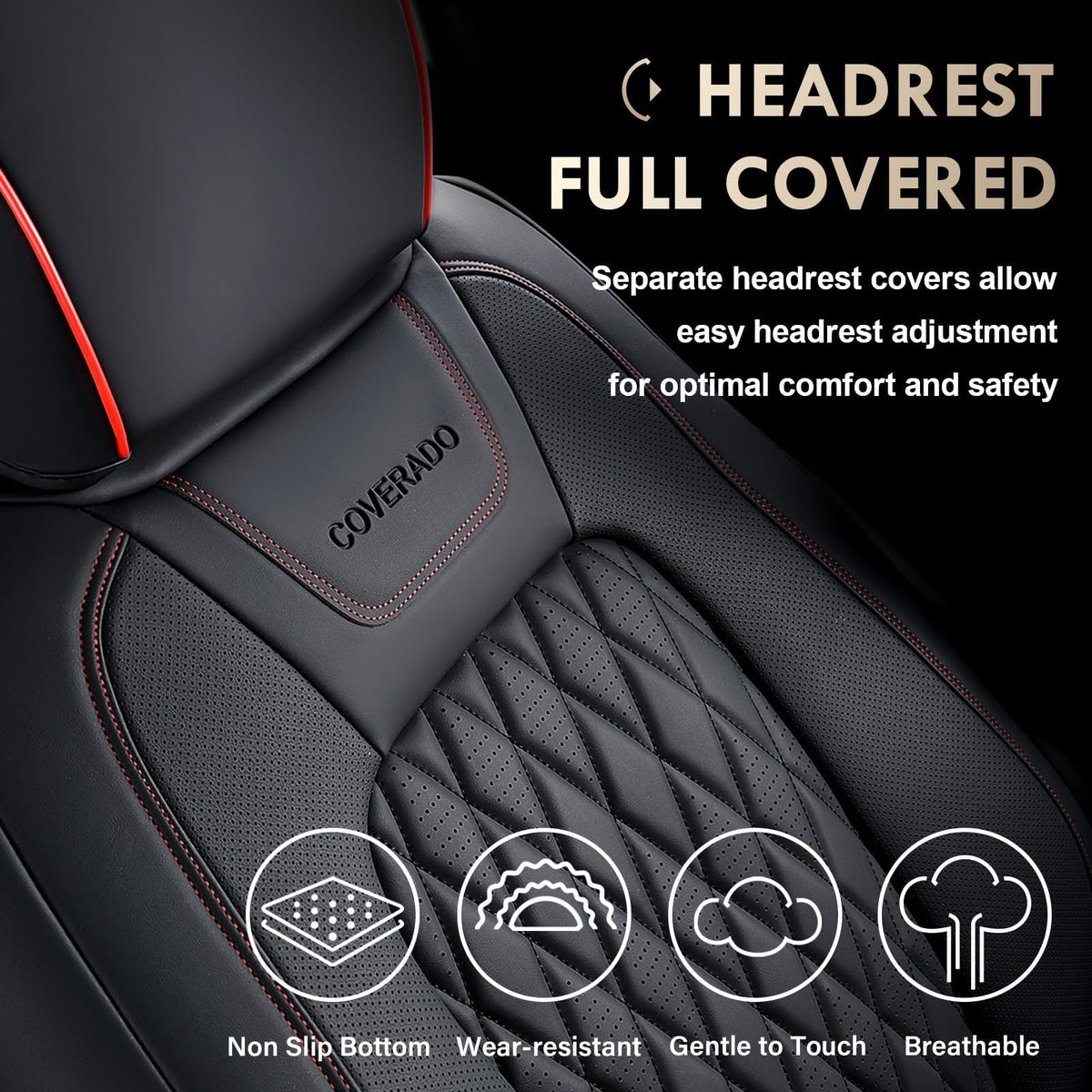 Leather Seat Covers Full Set Waterproof Custom Fit A82967