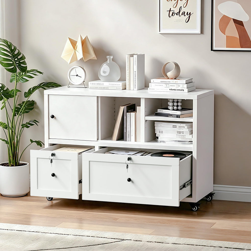 2 Drawer Mobile File Cabinet with Lock L25740