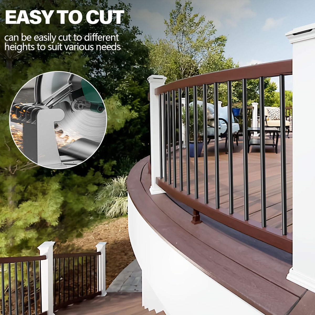 51 Pack 36" Black Aluminum Deck Balusters W545