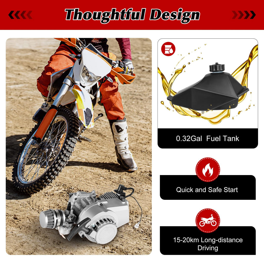 49CC 2-Stroke Gasoline Engine Motor Kit with Fuel Tank S198