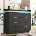Black 8 Drawer Wood Dresser P796