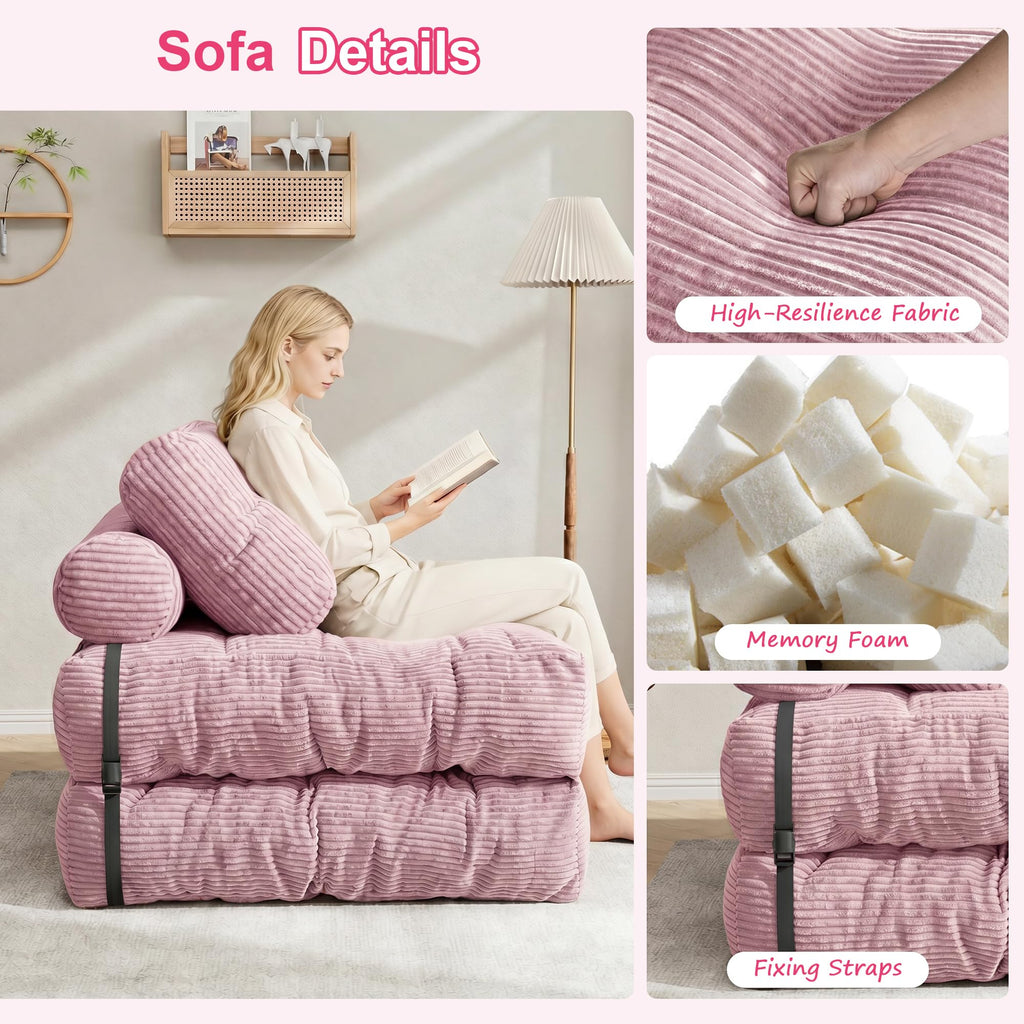 3-in-1 Folding Sofa Bed Convertible Futon Chair M21752