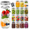 16 Pack 16 oz Glass Mason Jars with Airtight Lids and Bands Z522